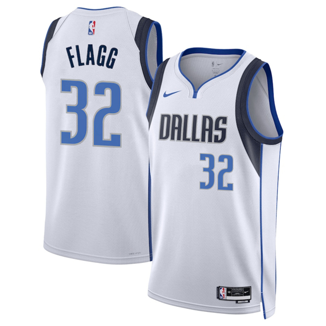 Men's Dallas Mavericks #32 Cooper Flagg White 2025 Draft Association Edition Stitched Basketball Jersey